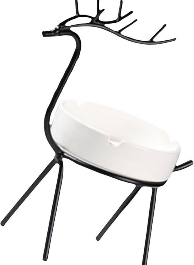 منفضة سجائر سوداء من السيراميك على شكل غزال، حامل رماد إبداعي للمدخنين، ديكور للمنزل - Image 1